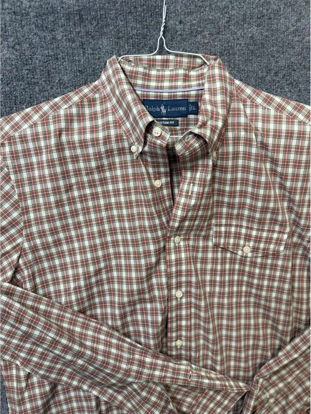 Ralph Lauren Custom Fit Tartan Plaid Shirt Men’s Large Long Sleeve